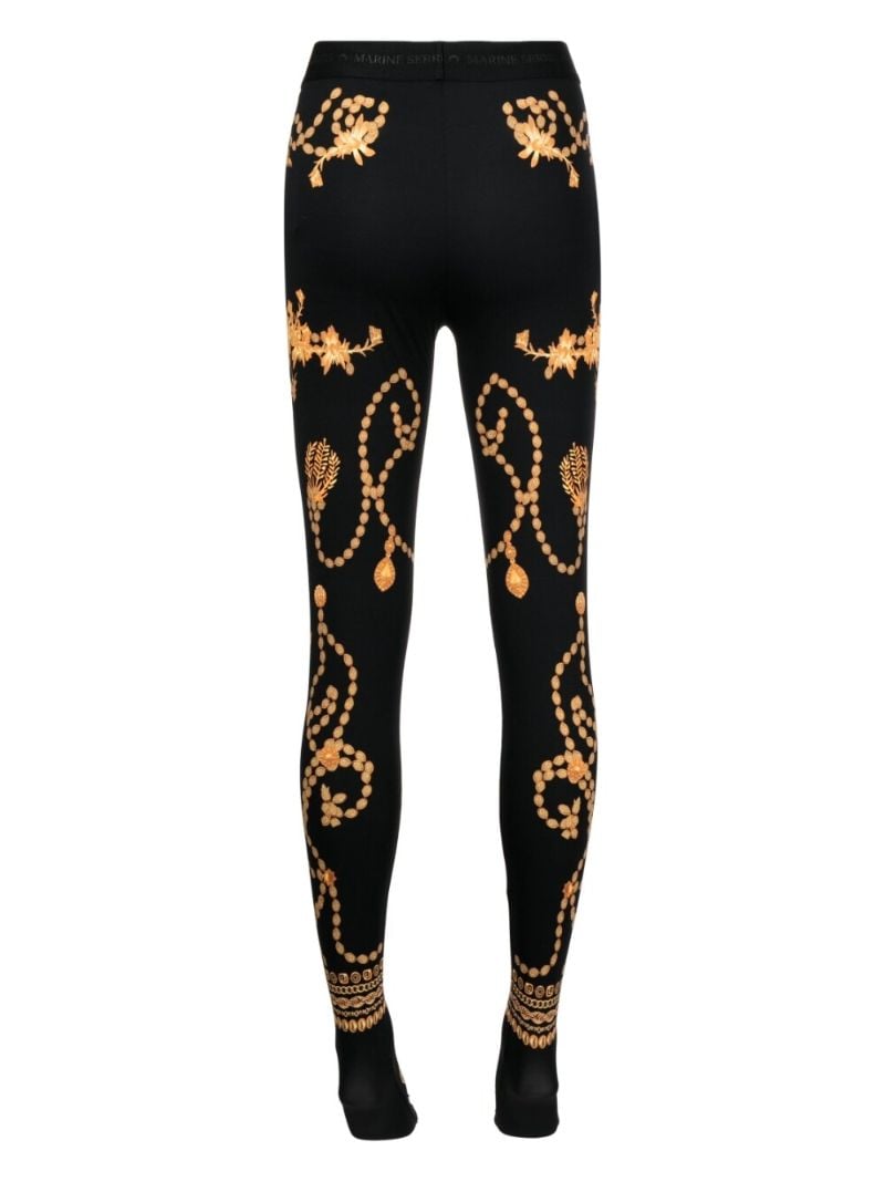 Black Ornament Jewellery Print Tights