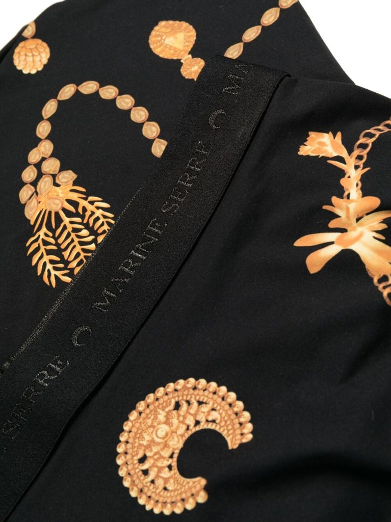 Black Ornament Jewellery Print Tights