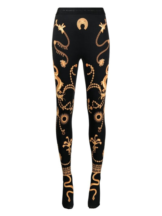 Black Ornament Jewellery Print Tights