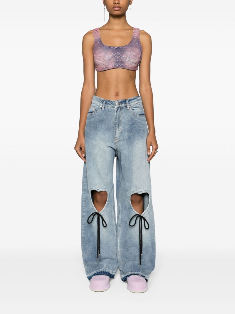 Blue Heart Cut Out Jeans