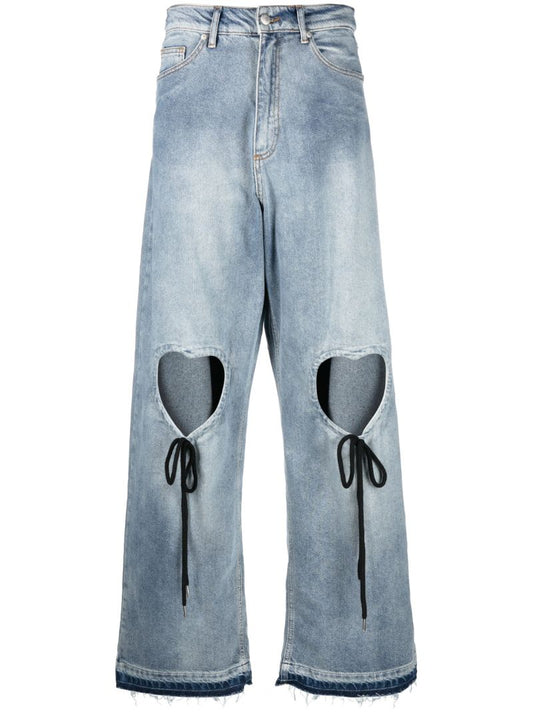 Blue Heart Cut Out Jeans