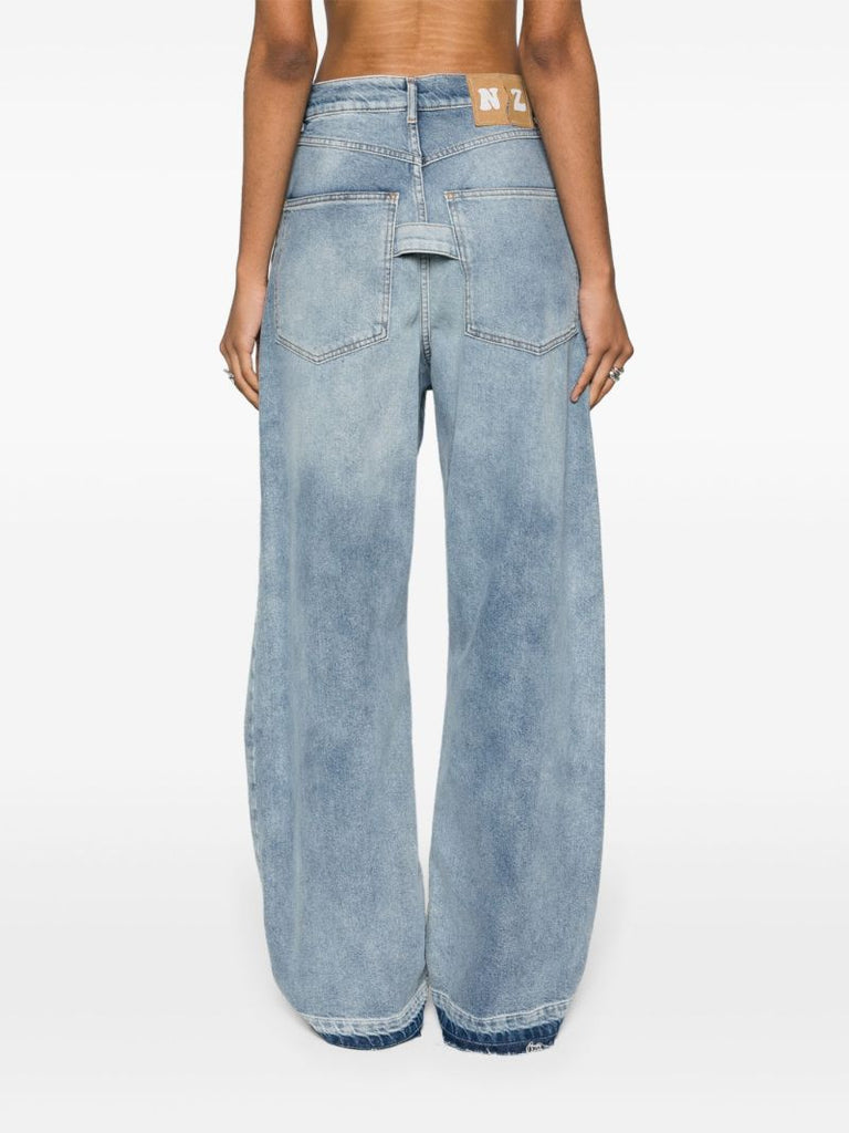 Blue Heart Cut Out Jeans