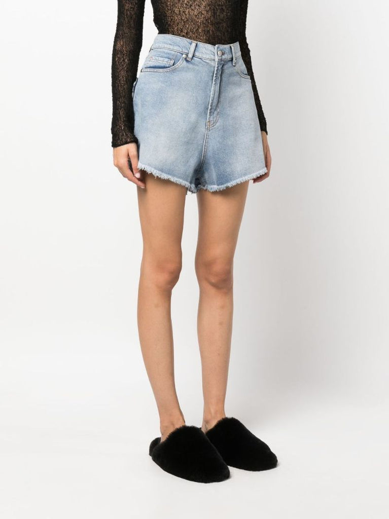 Blue Heart Pocket Denim Shorts