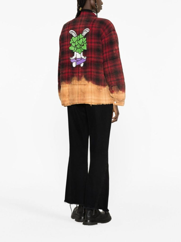 Red Bunny Heart Print Shirt Jacket