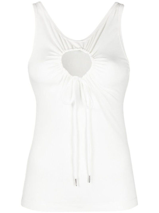 White Heart Cut-out Tank Top