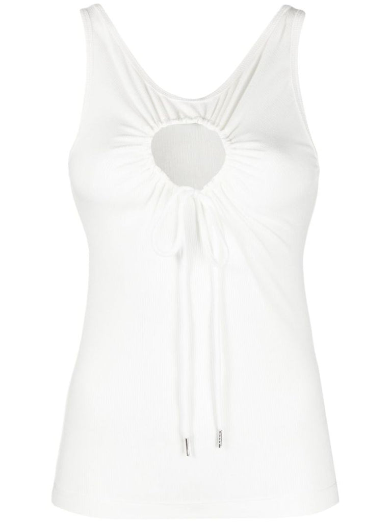 White Heart Cut-out Tank Top