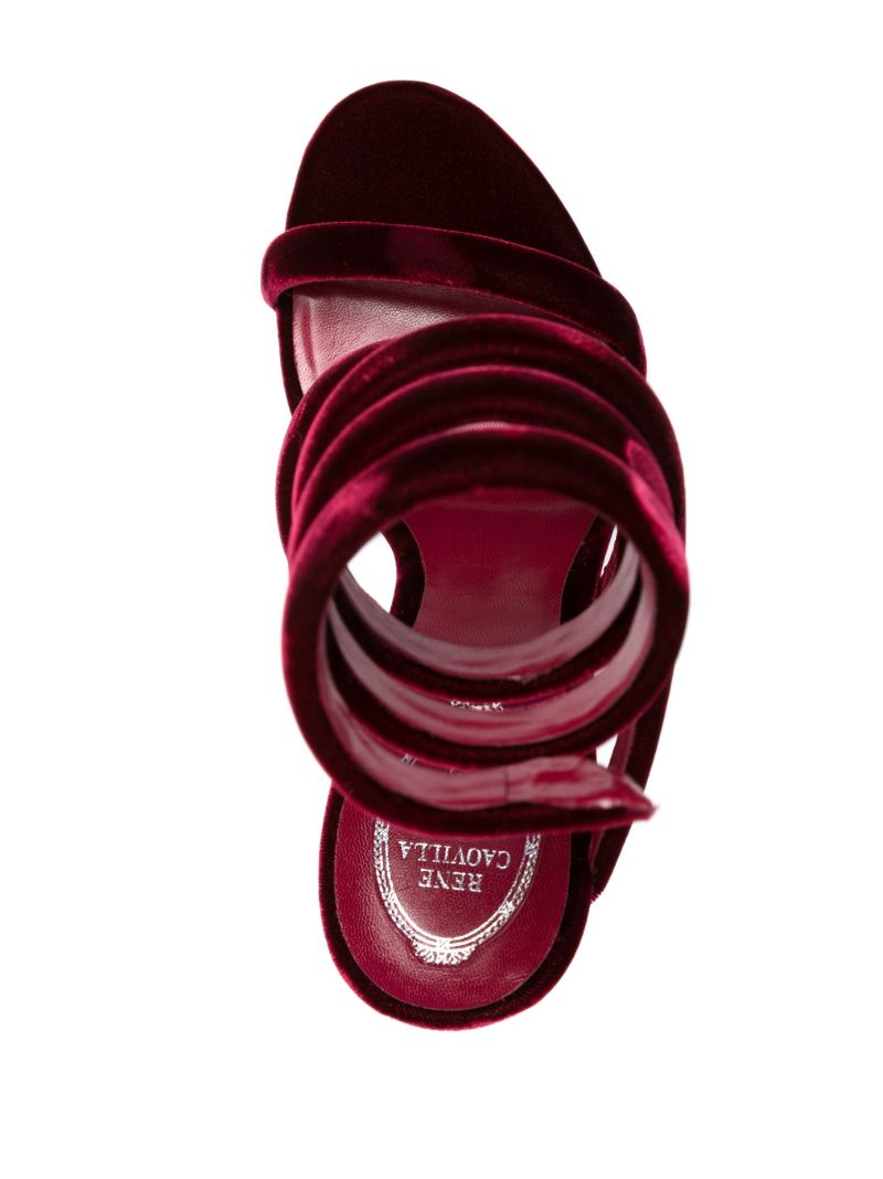 Red Cleo 105 Velvet Sandals