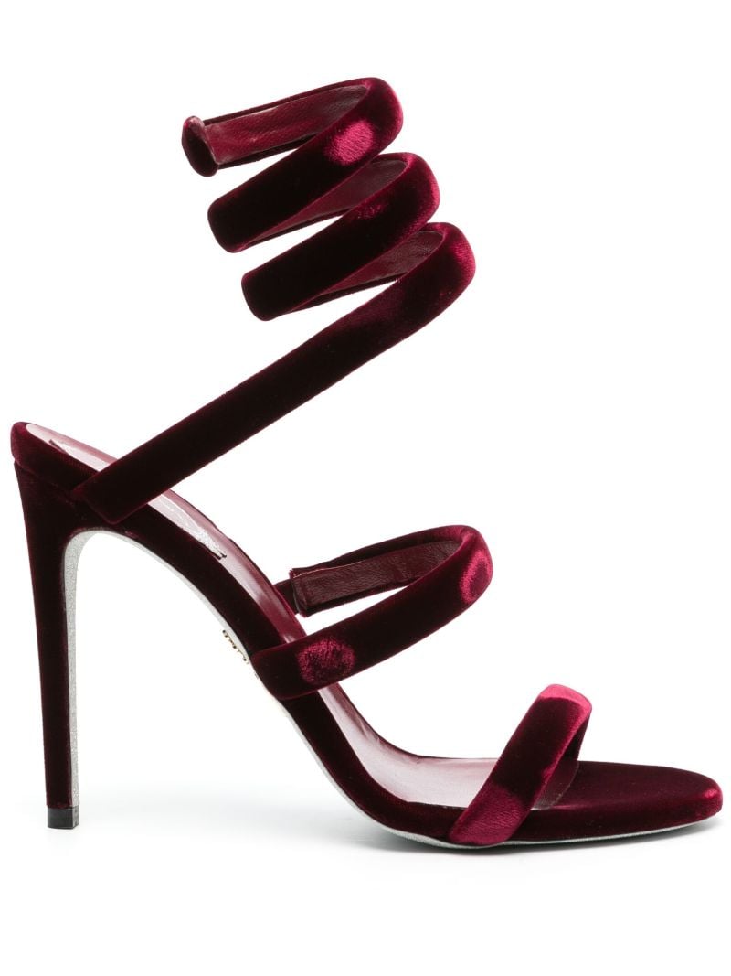 Red Cleo 105 Velvet Sandals