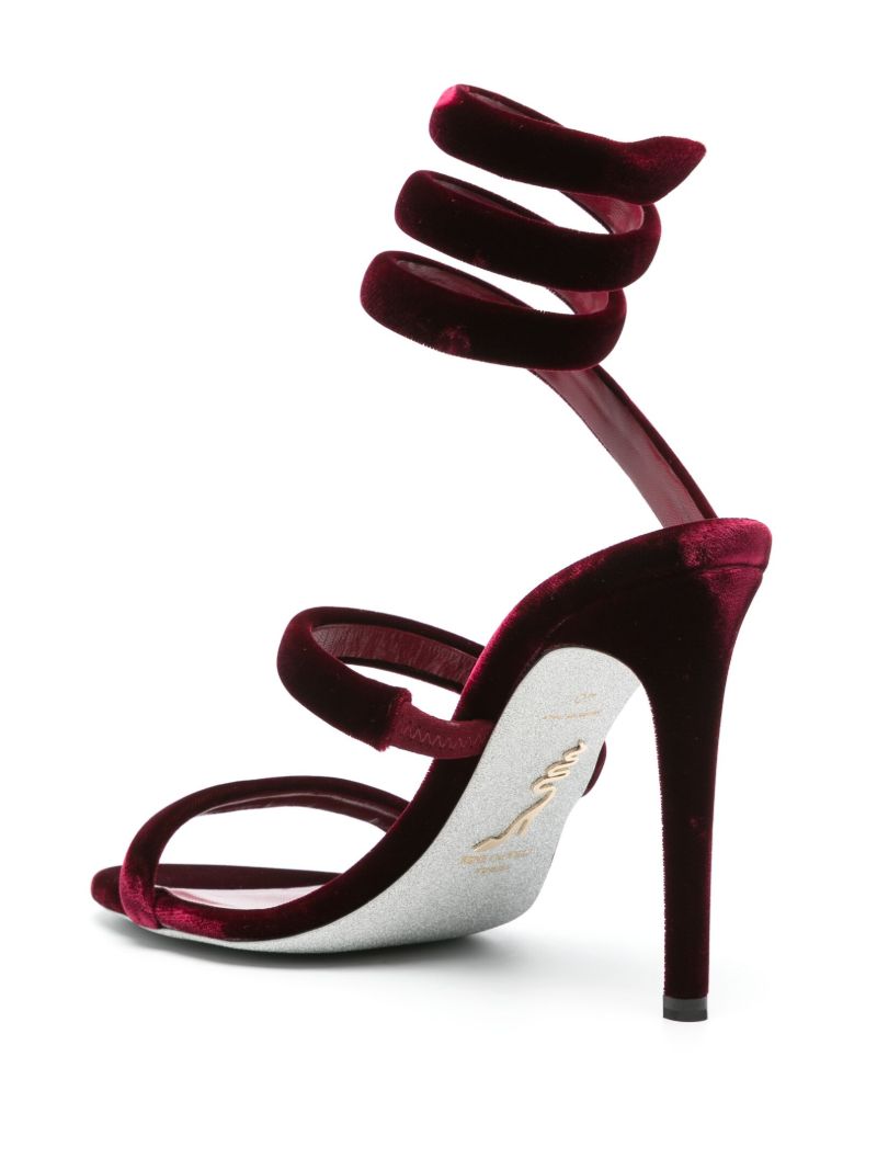 Red Cleo 105 Velvet Sandals