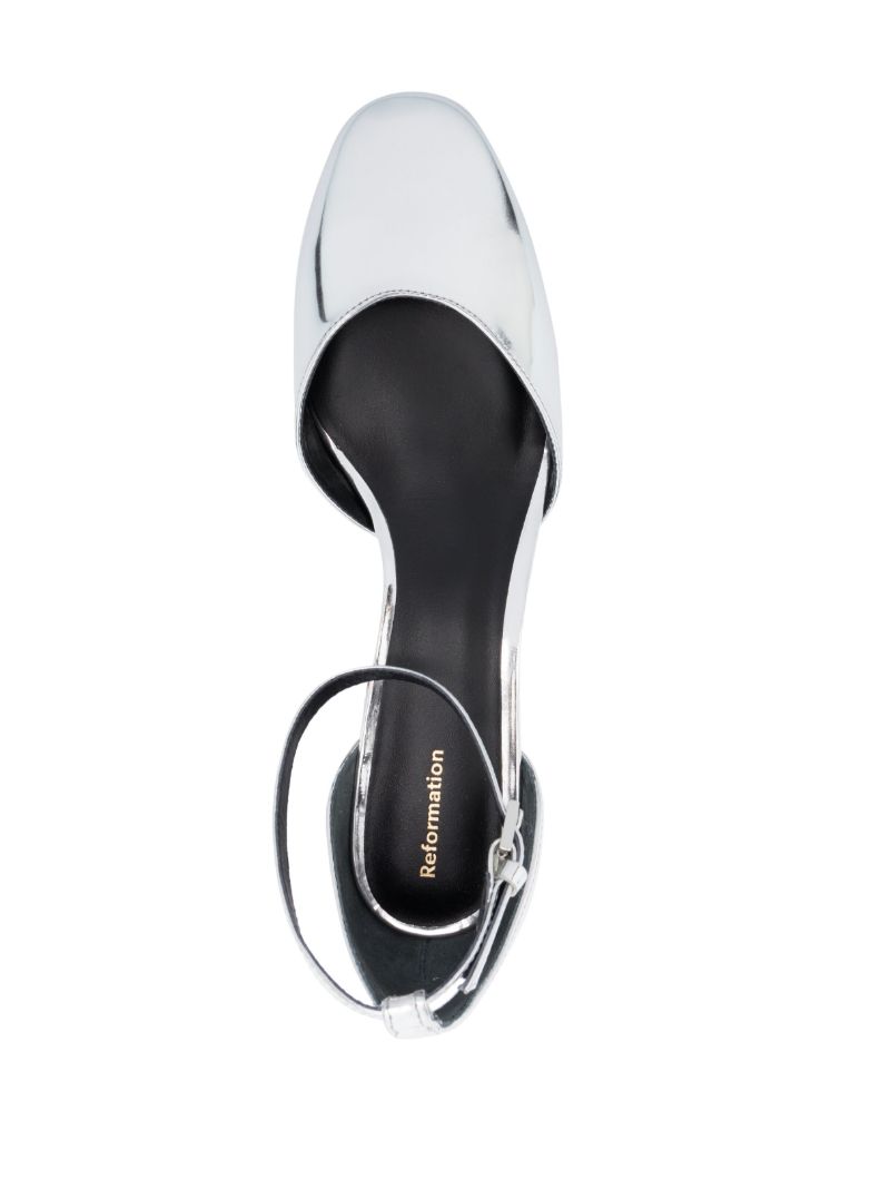 Silver-tone Mallori 50 Mirrored Pumps