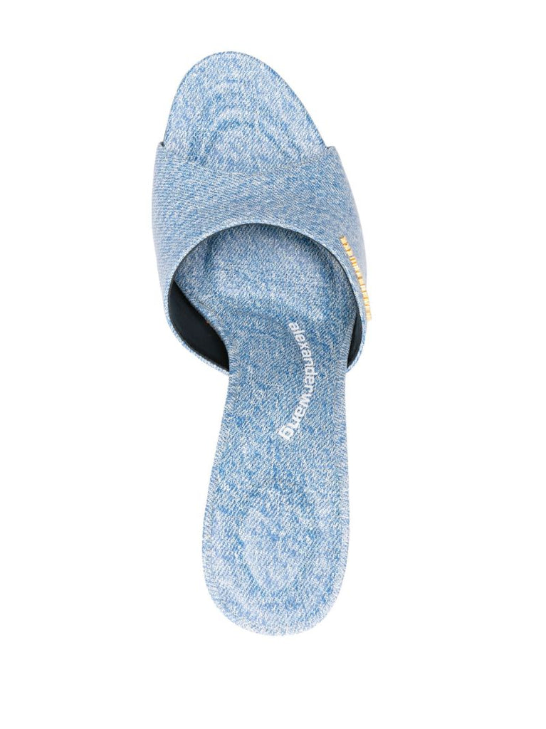 Blue Lucienne 105 Patent-leather Mules