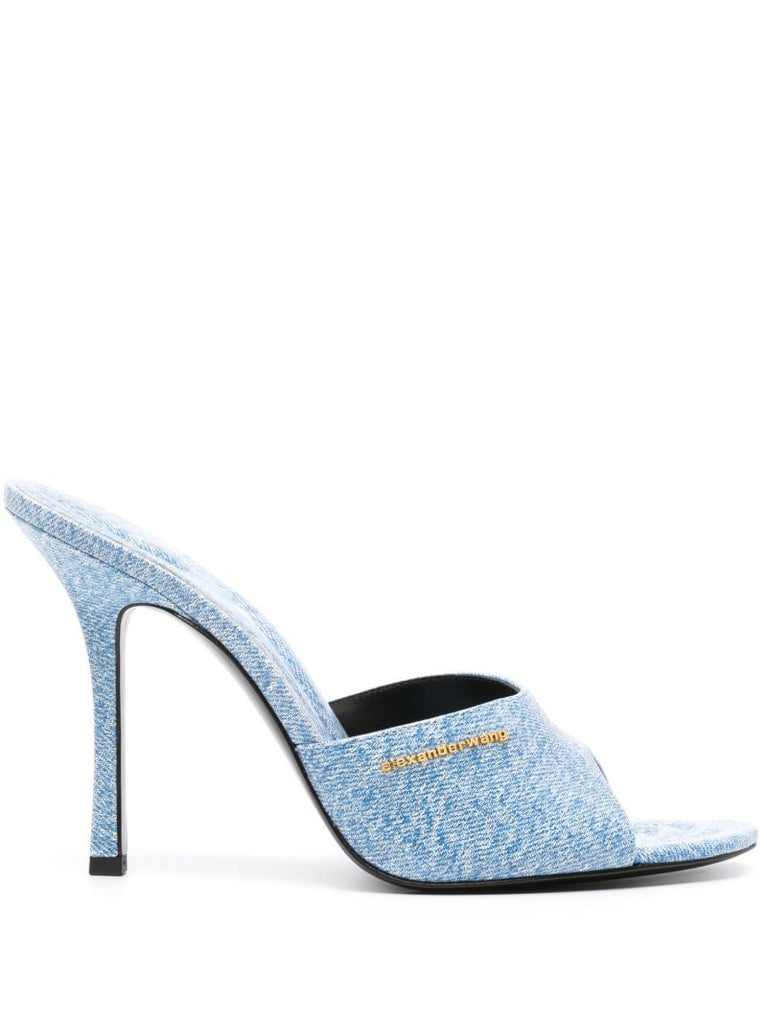 Blue Lucienne 105 Patent-leather Mules