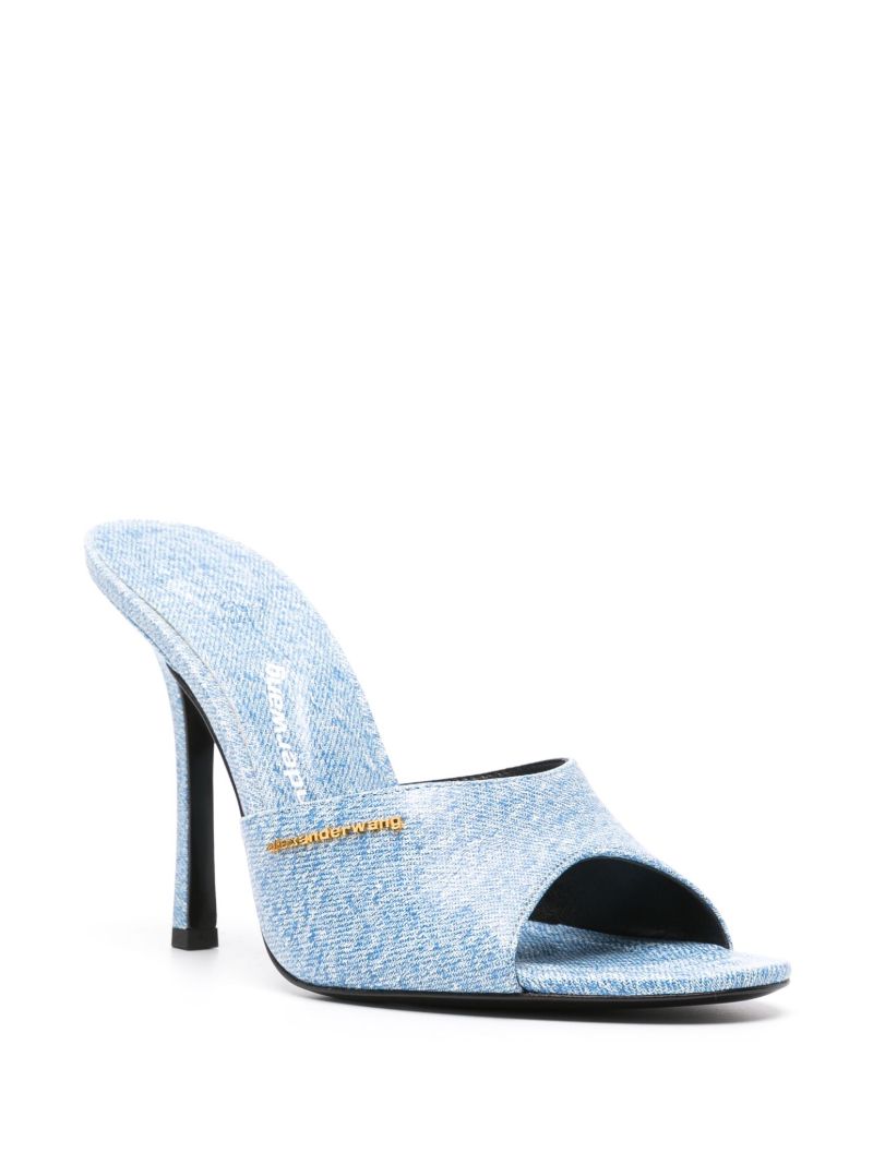 Blue Lucienne 105 Patent-leather Mules