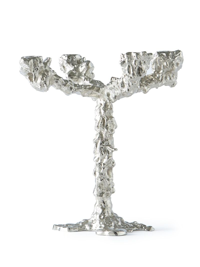 Silver-tone Drip Candle Holder