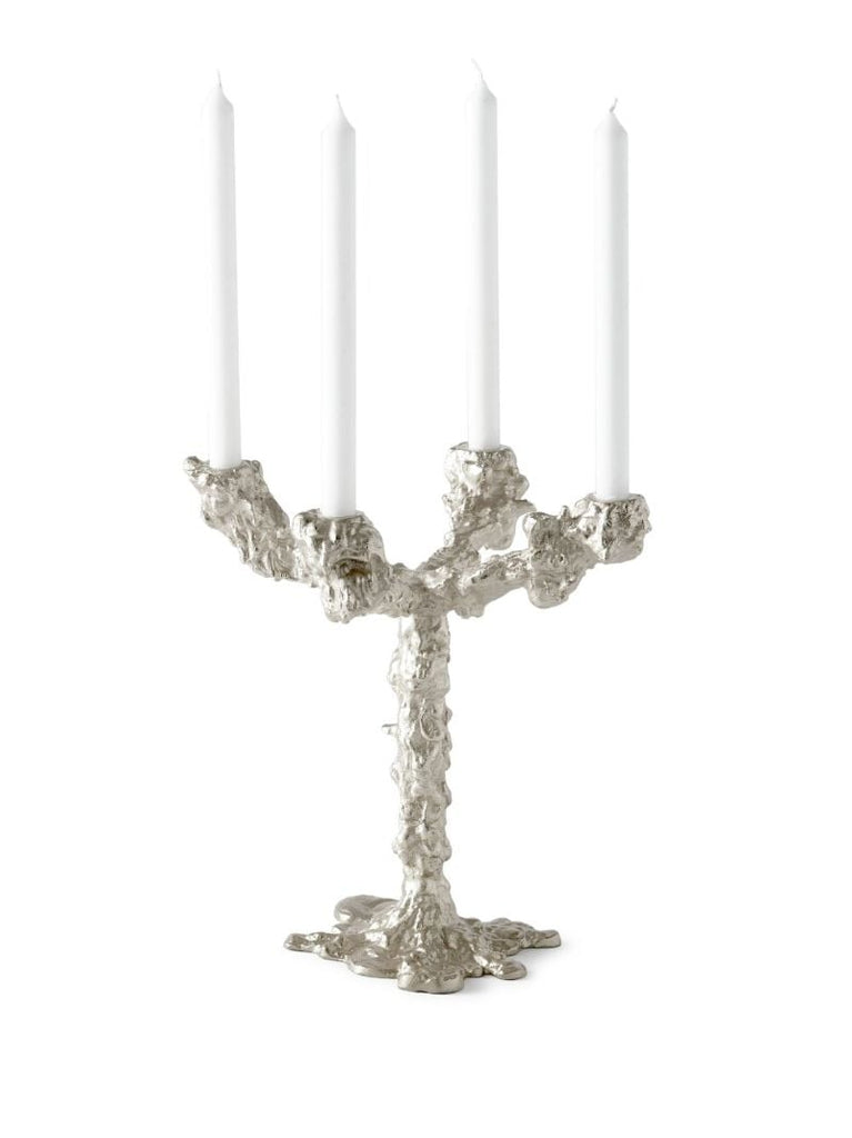 Silver-tone Drip Candle Holder