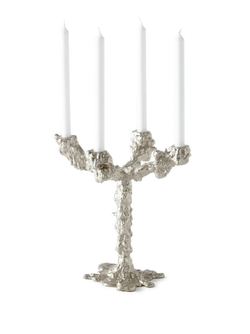 Silver-tone Drip Candle Holder