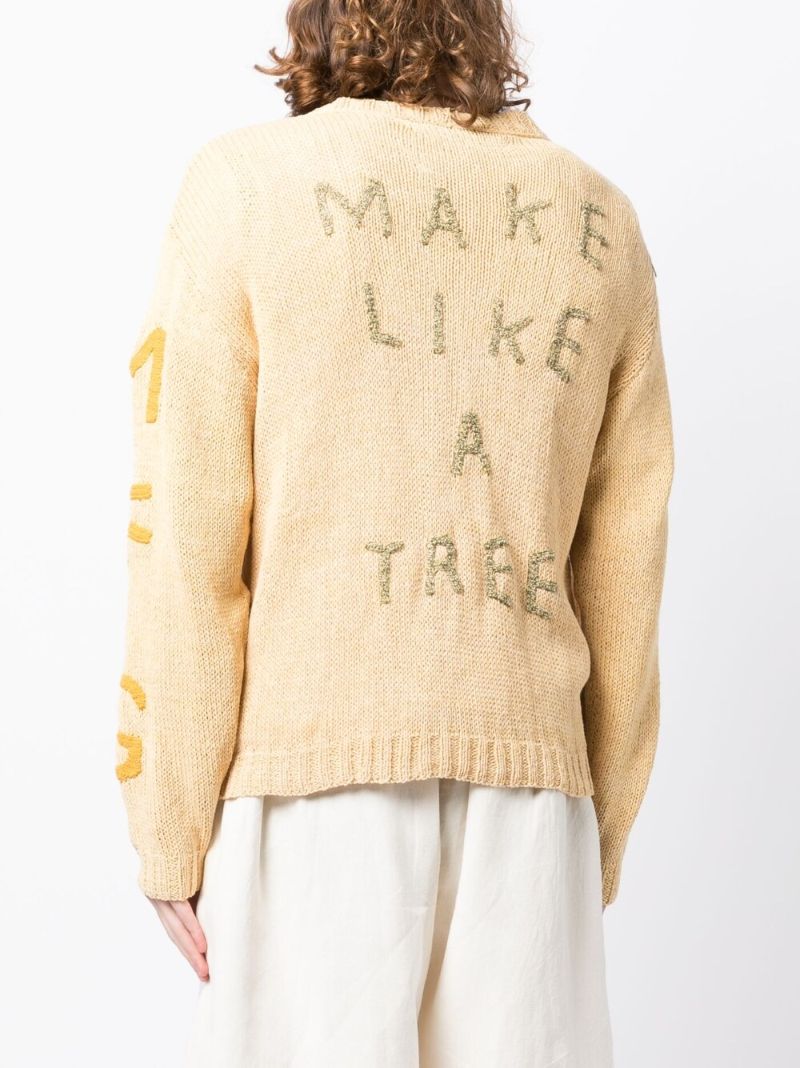 Yellow Twinsun AppliquÃ_x0083_Â©-detailing Cardigan