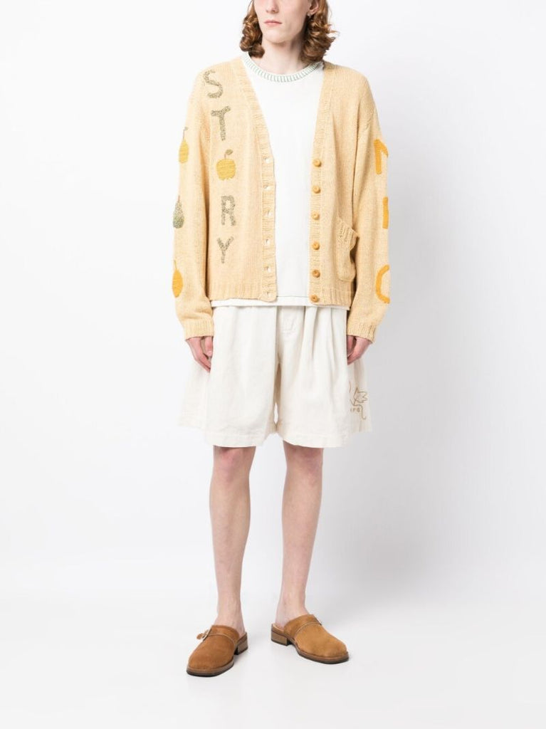 Yellow Twinsun AppliquÃ_x0083_Â©-detailing Cardigan