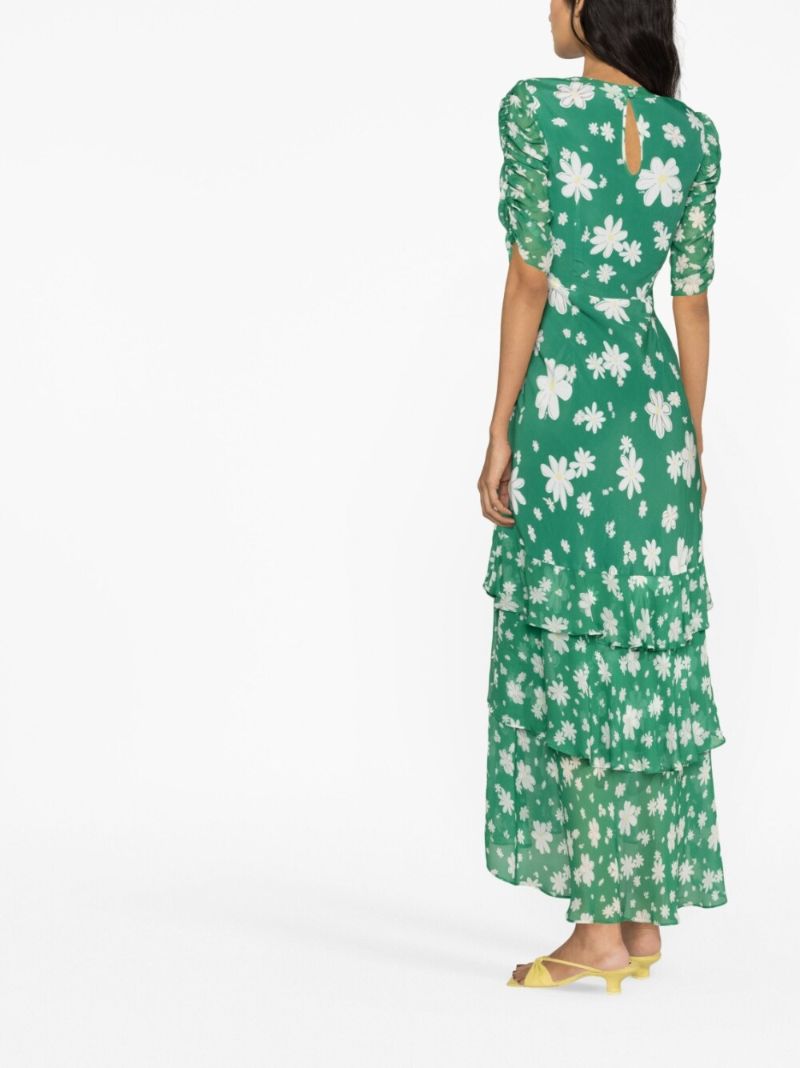 Green Evelyn Daisy Print Dress