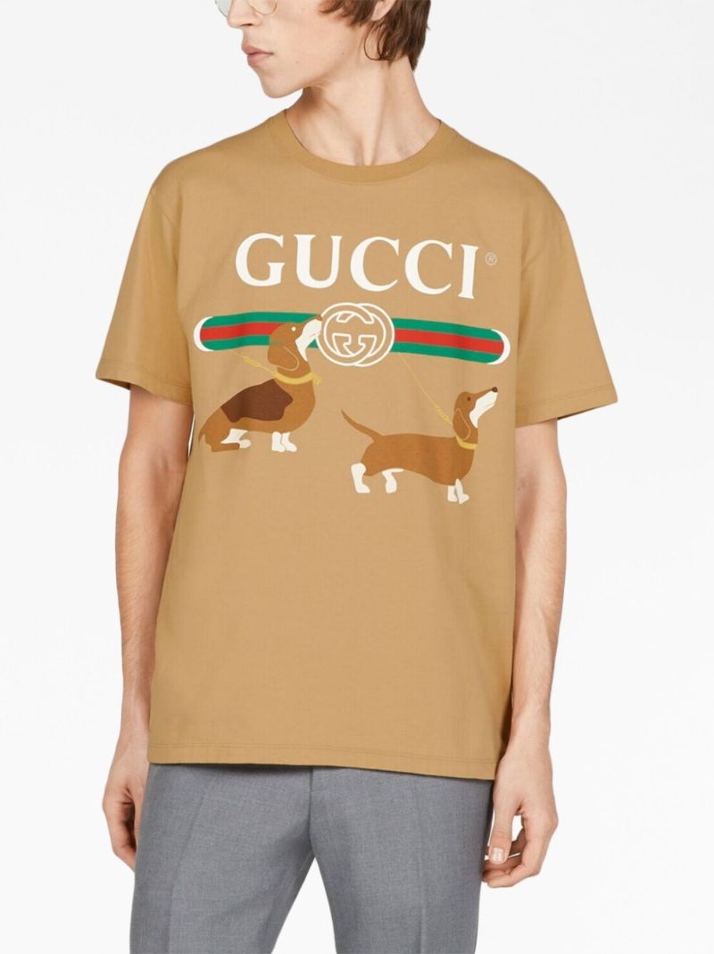 Brown Logo-print Cotton T-shirt