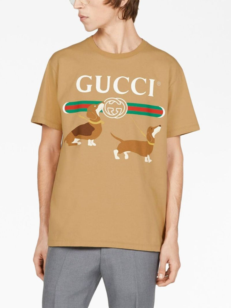 Brown Logo-print Cotton T-shirt