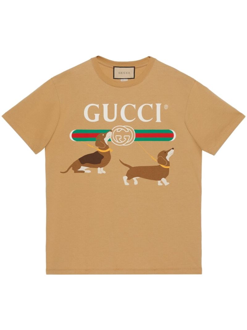 Brown Logo-print Cotton T-shirt