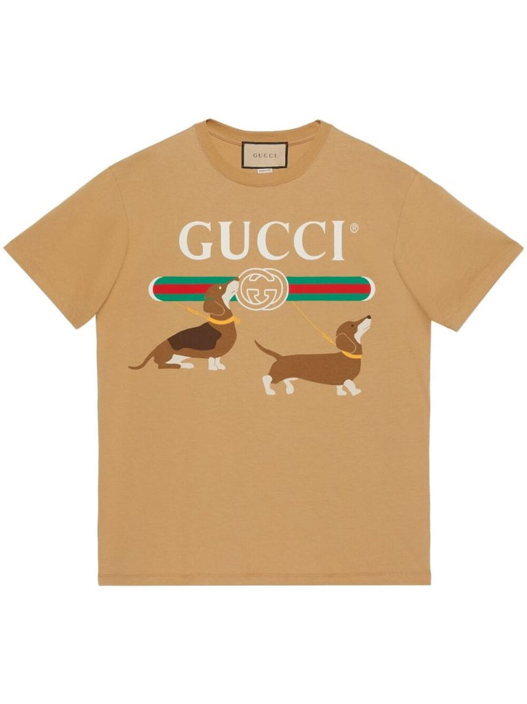 Brown Logo-print Cotton T-shirt