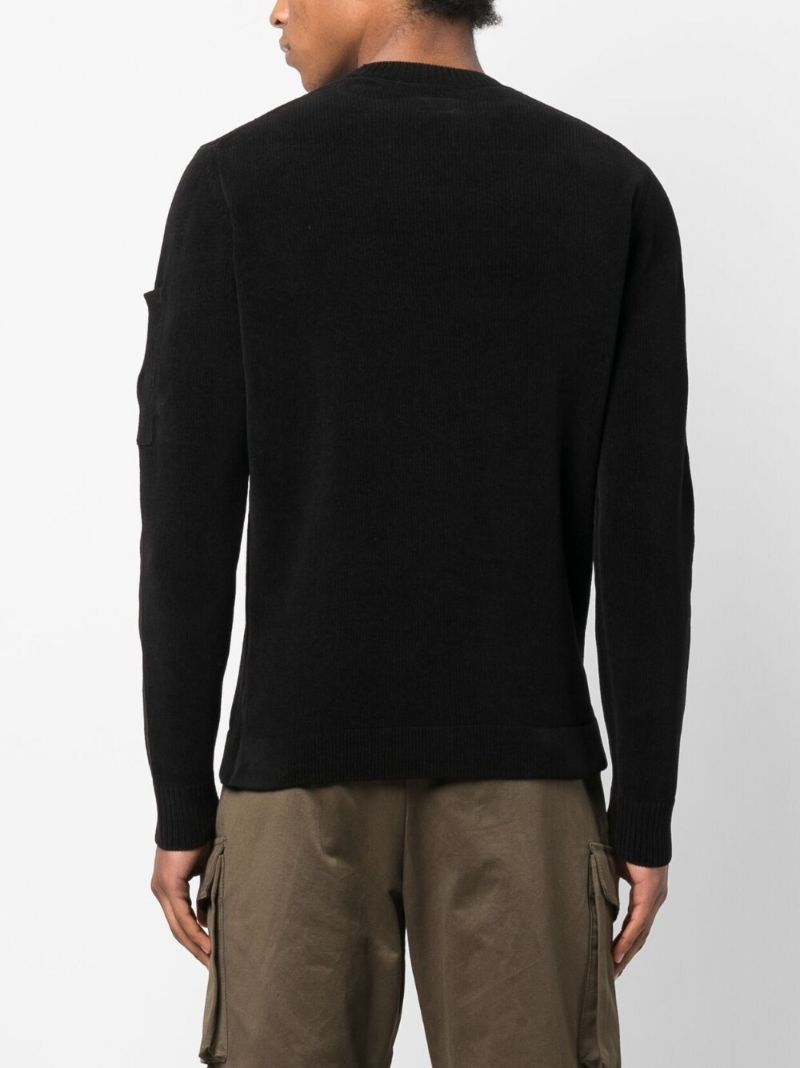 Black Lens Detail Cotton Jumper