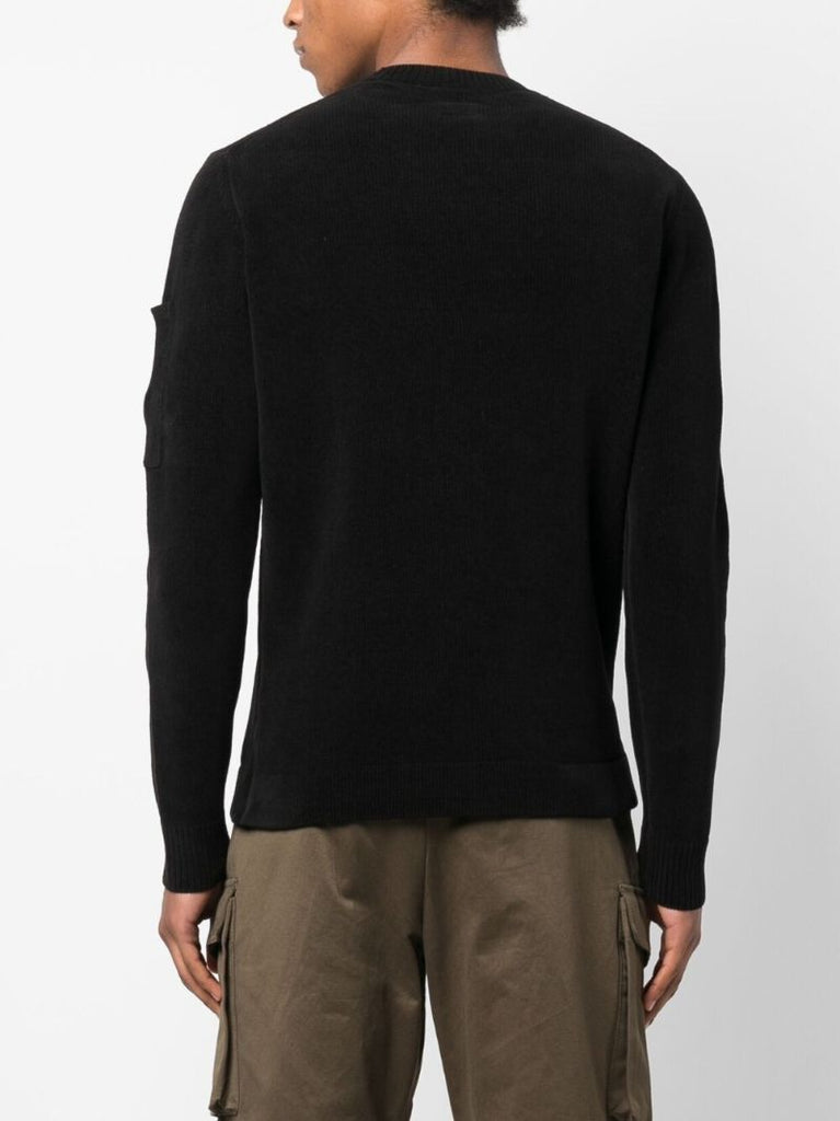 Black Lens Detail Cotton Jumper