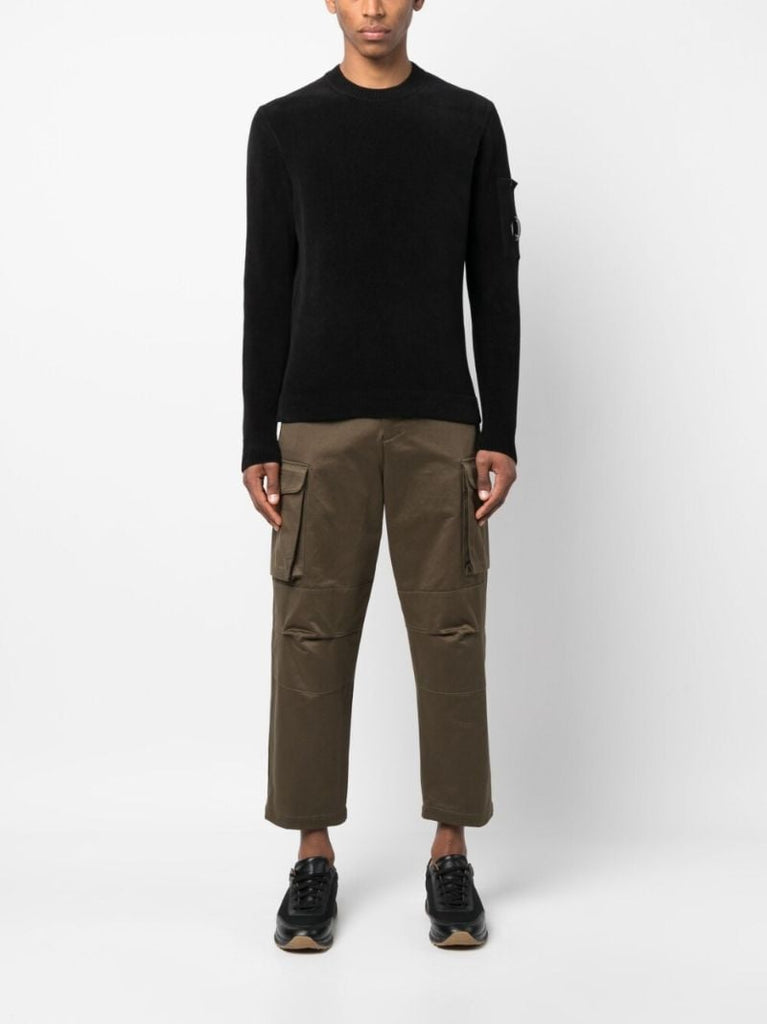 Black Lens Detail Cotton Jumper