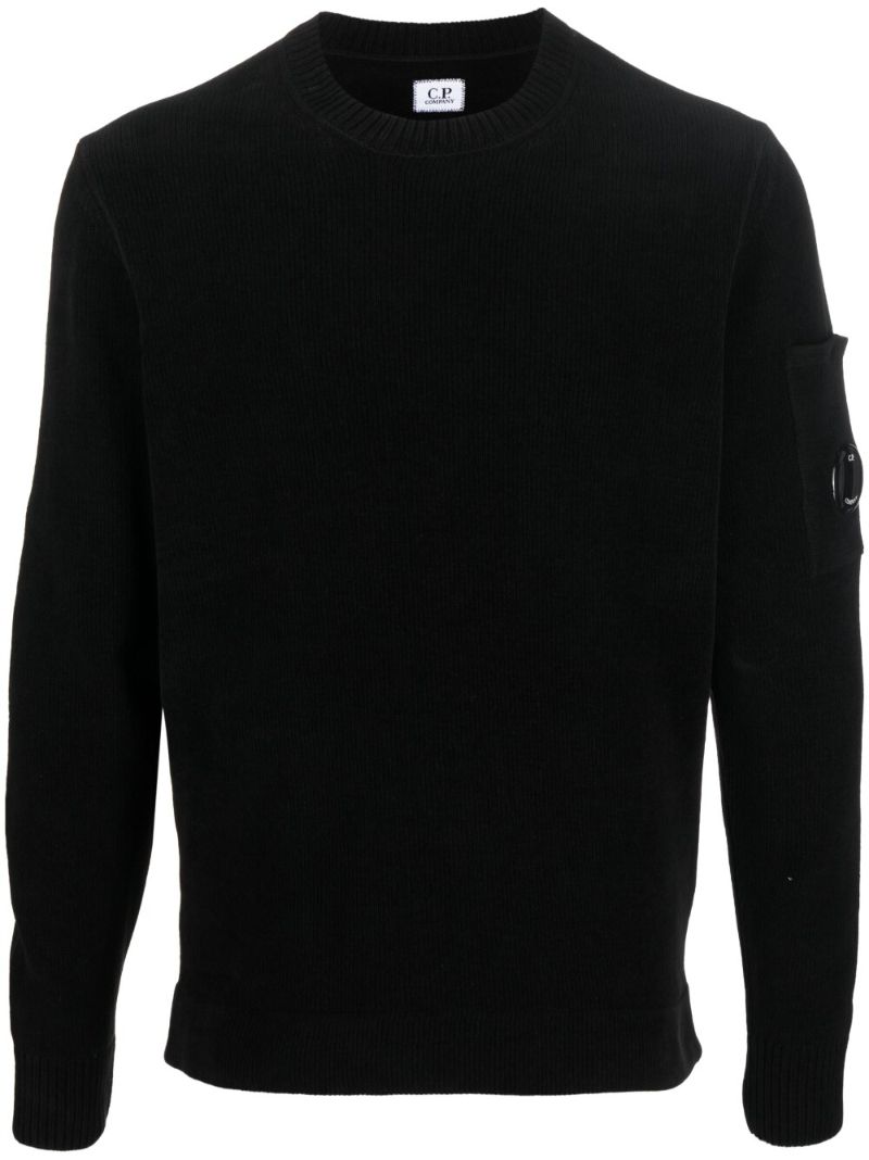 Black Lens Detail Cotton Jumper