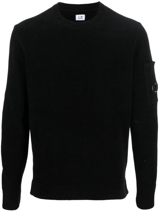 Black Lens Detail Cotton Jumper