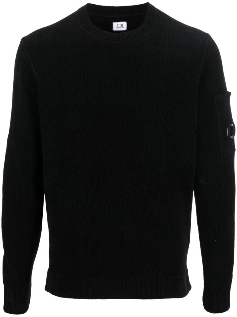 Black Lens Detail Cotton Jumper