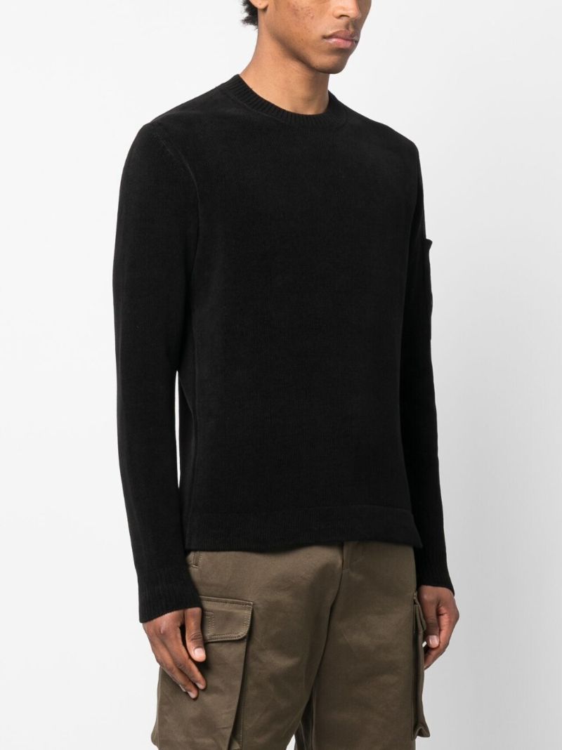Black Lens Detail Cotton Jumper