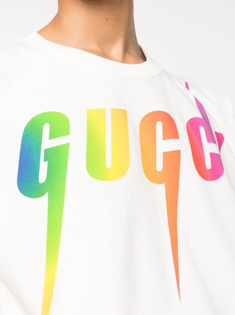 White Gucci Blade Print T-shirt