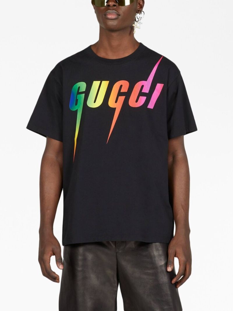 Black Blade Print Cotton T-shirt