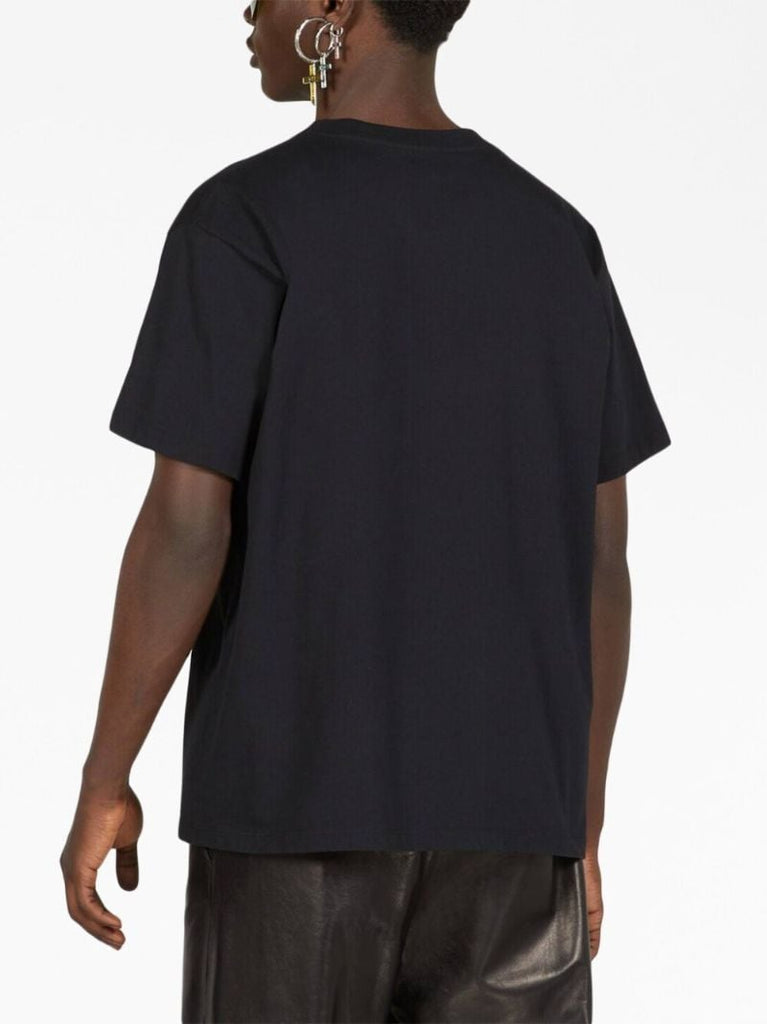 Black Blade Print Cotton T-shirt