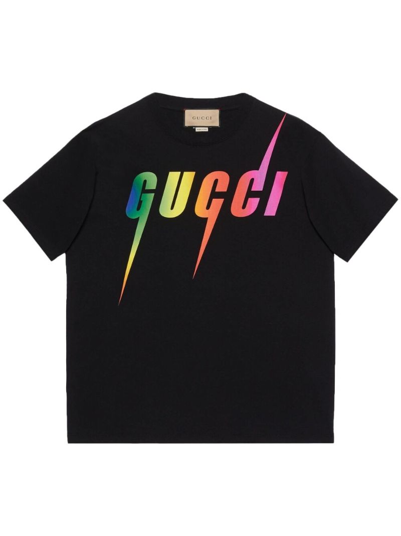 Black Blade Print Cotton T-shirt