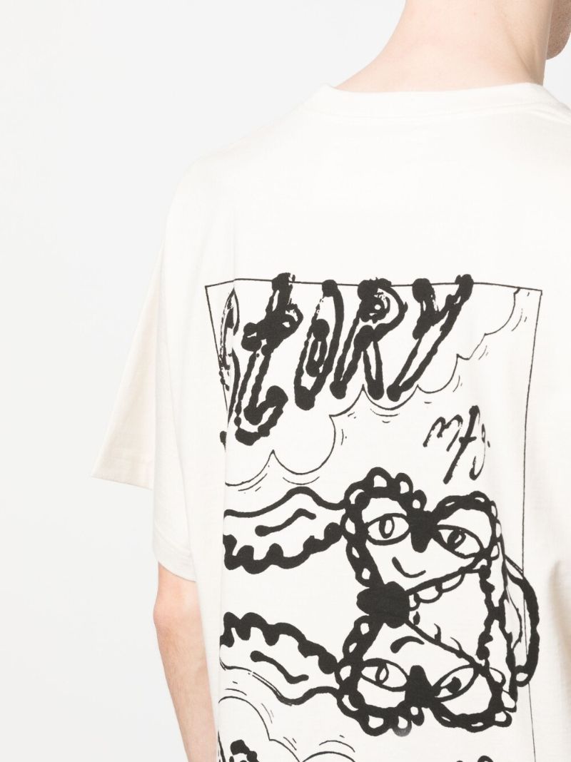 White Grateful Graphic Print T-shirt