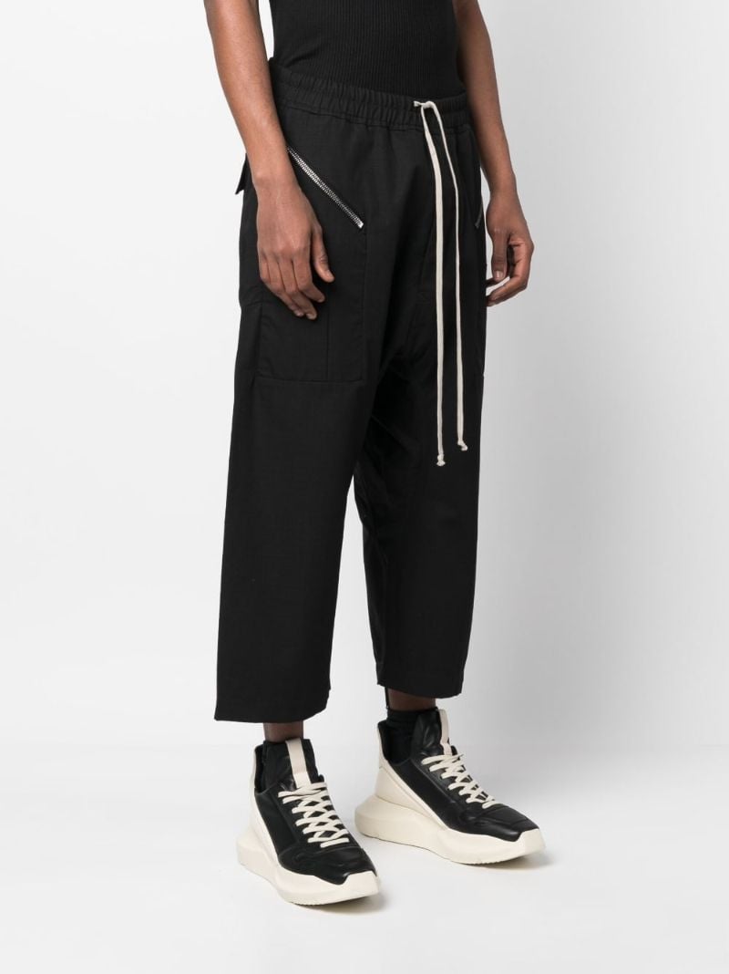 Black Cropped Drawstring Trousers