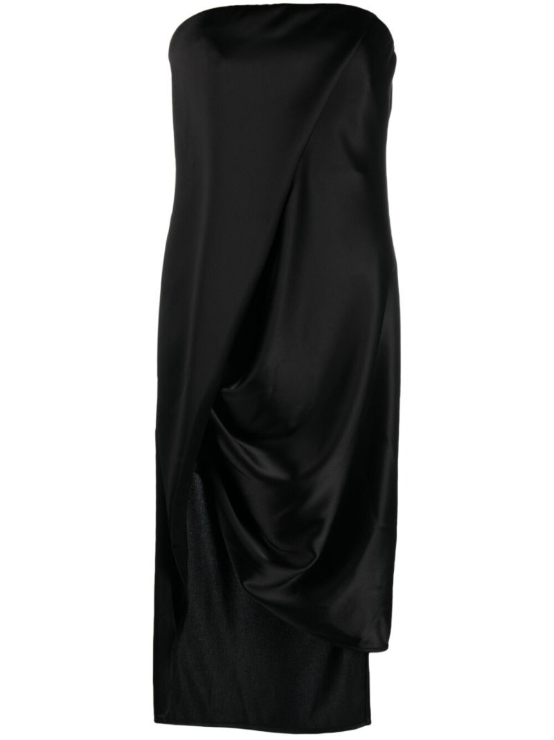 Black Wrap Strapless Dress