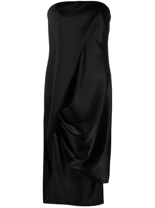 Black Wrap Strapless Dress