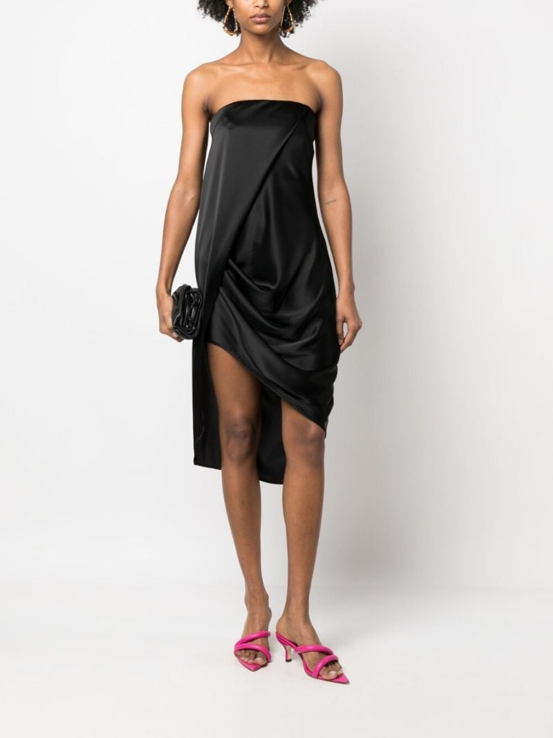 Black Wrap Strapless Dress