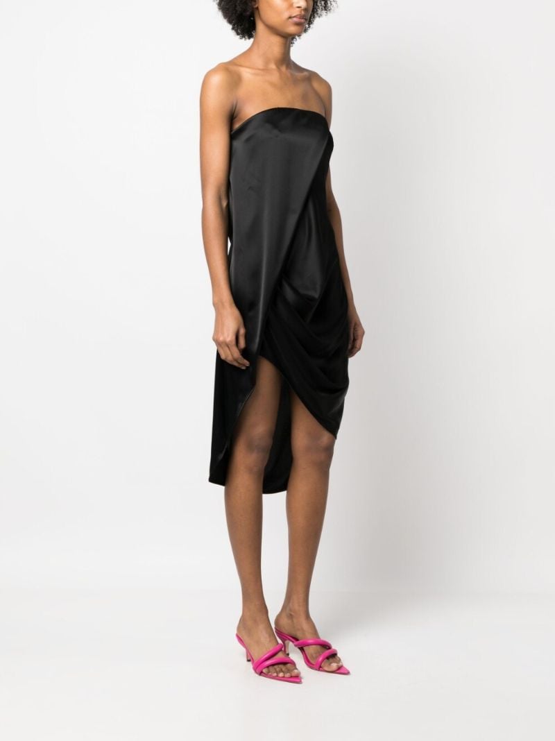 Black Wrap Strapless Dress