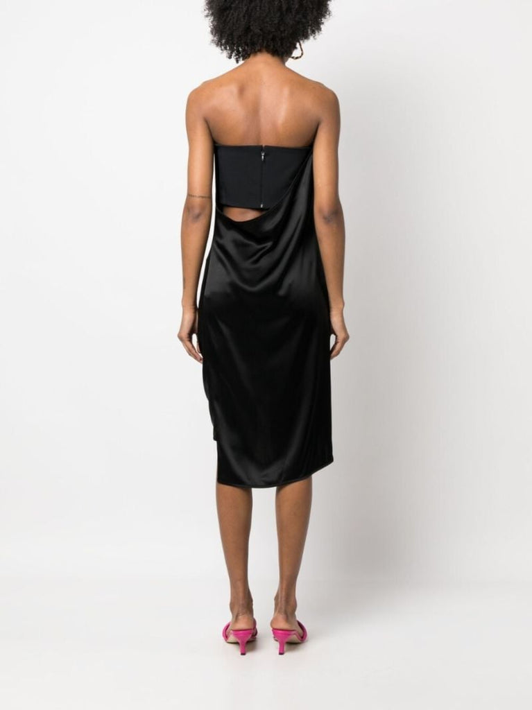 Black Wrap Strapless Dress