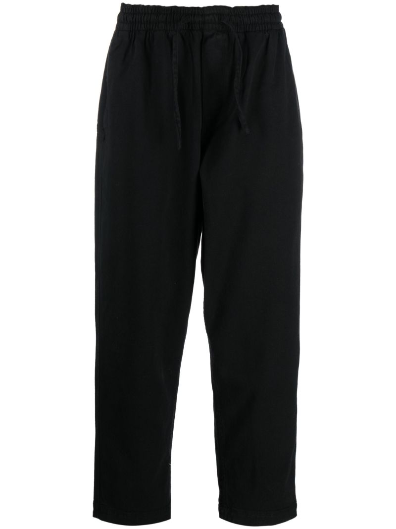 Black Drawstring-waist Trousers