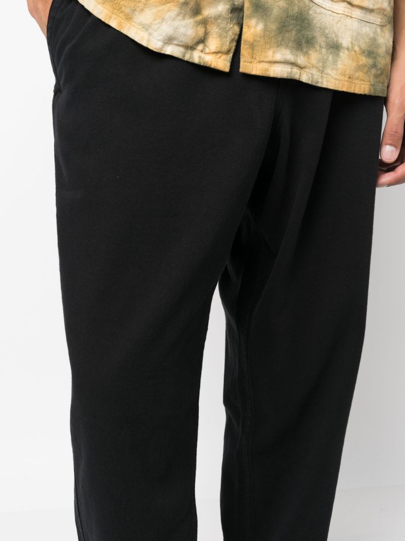 Black Drawstring-waist Trousers