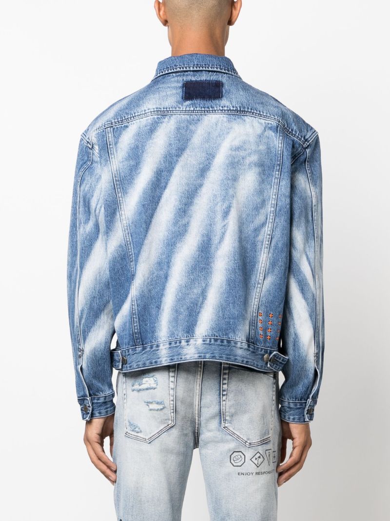 Blue Oh G Bleached Denim Jacket