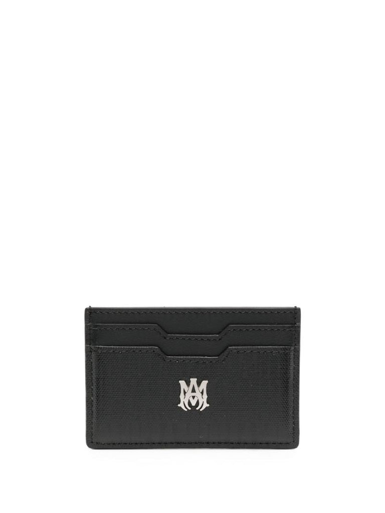 Black Monogram Print Leather Cardholder