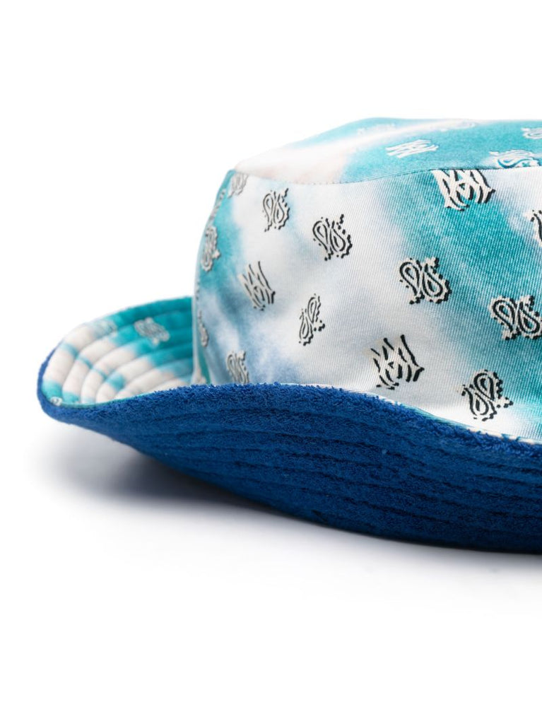 Blue Micro Paisley Reversible Buckle Hat